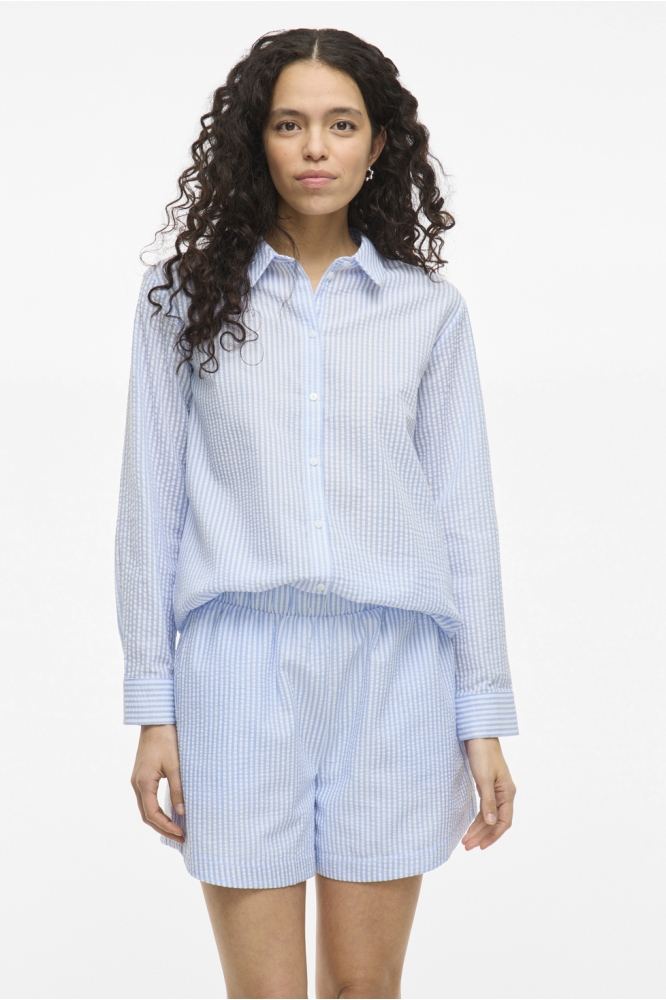 VICORALINA STRIPE L/S SHIRT/LN 14107218 SNOW WHITE/KENTUCKY